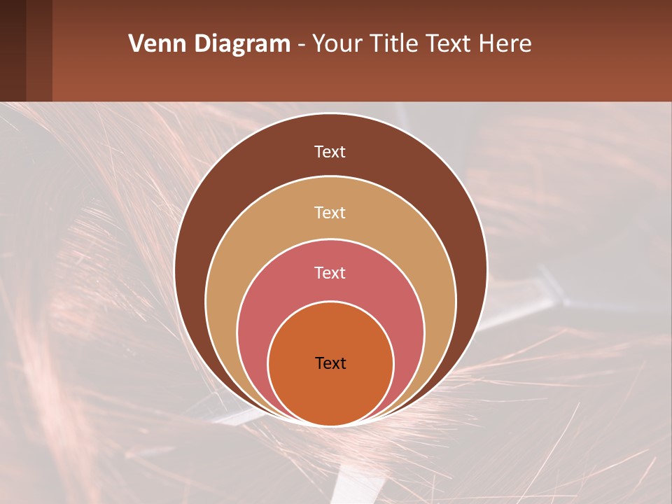 A Pair Of Scissors Cutting Hair On Top Of A Pile Of Red Hair PowerPoint Template