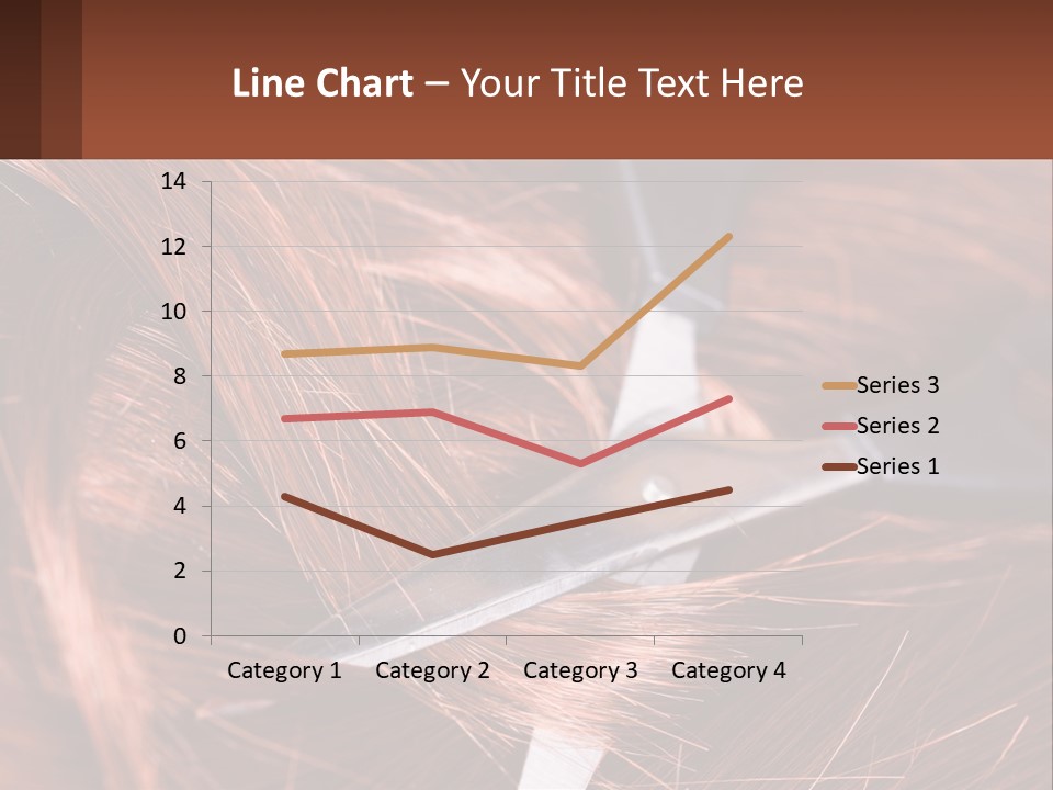A Pair Of Scissors Cutting Hair On Top Of A Pile Of Red Hair PowerPoint Template