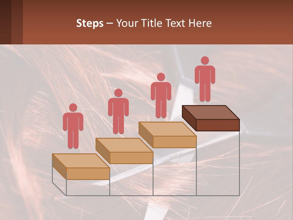 A Pair Of Scissors Cutting Hair On Top Of A Pile Of Red Hair PowerPoint Template