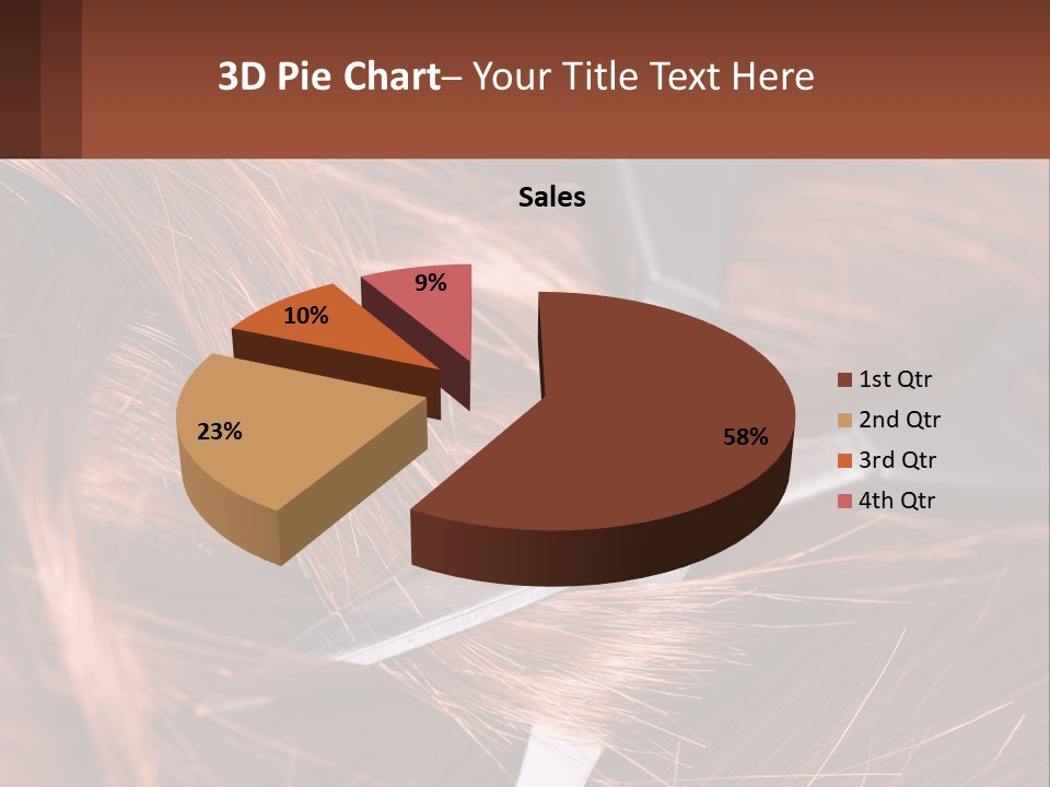 A Pair Of Scissors Cutting Hair On Top Of A Pile Of Red Hair PowerPoint Template