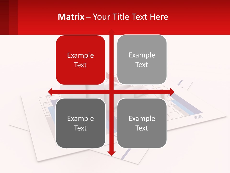 A Red Arrow On Top Of A Bar Chart PowerPoint Template