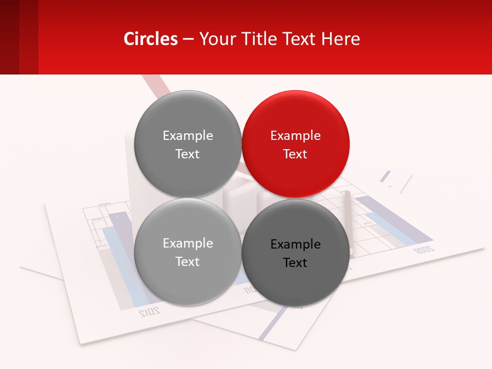 A Red Arrow On Top Of A Bar Chart PowerPoint Template