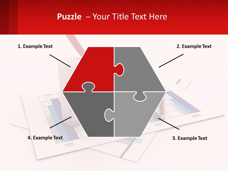 A Red Arrow On Top Of A Bar Chart PowerPoint Template