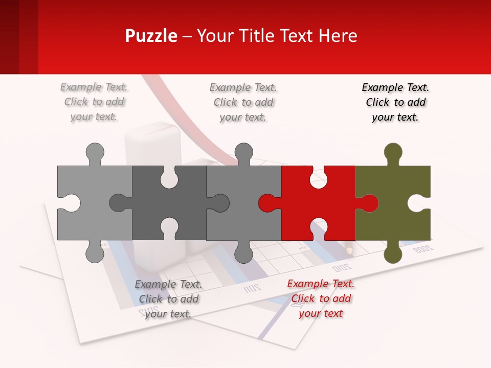 A Red Arrow On Top Of A Bar Chart PowerPoint Template