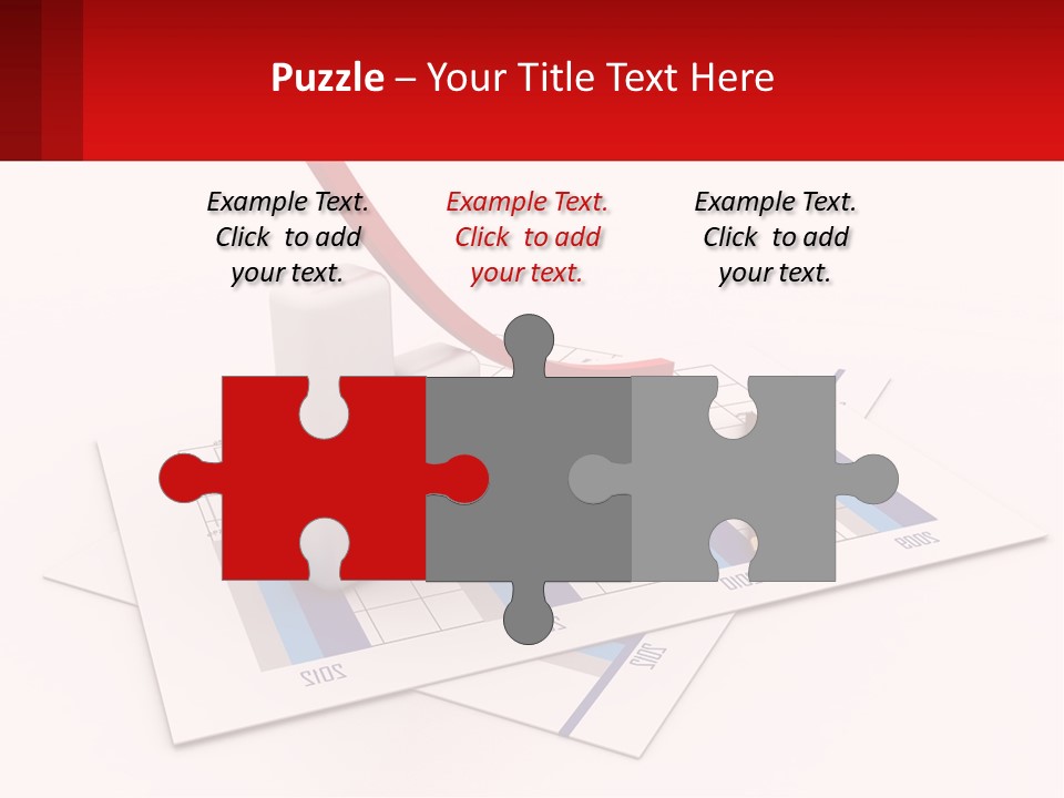 A Red Arrow On Top Of A Bar Chart PowerPoint Template