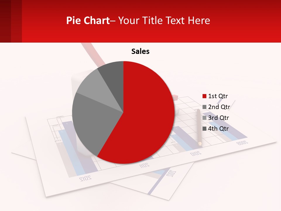 A Red Arrow On Top Of A Bar Chart PowerPoint Template