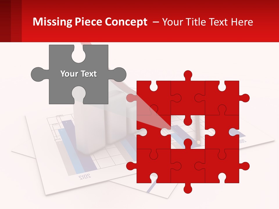 A Red Arrow On Top Of A Bar Chart PowerPoint Template