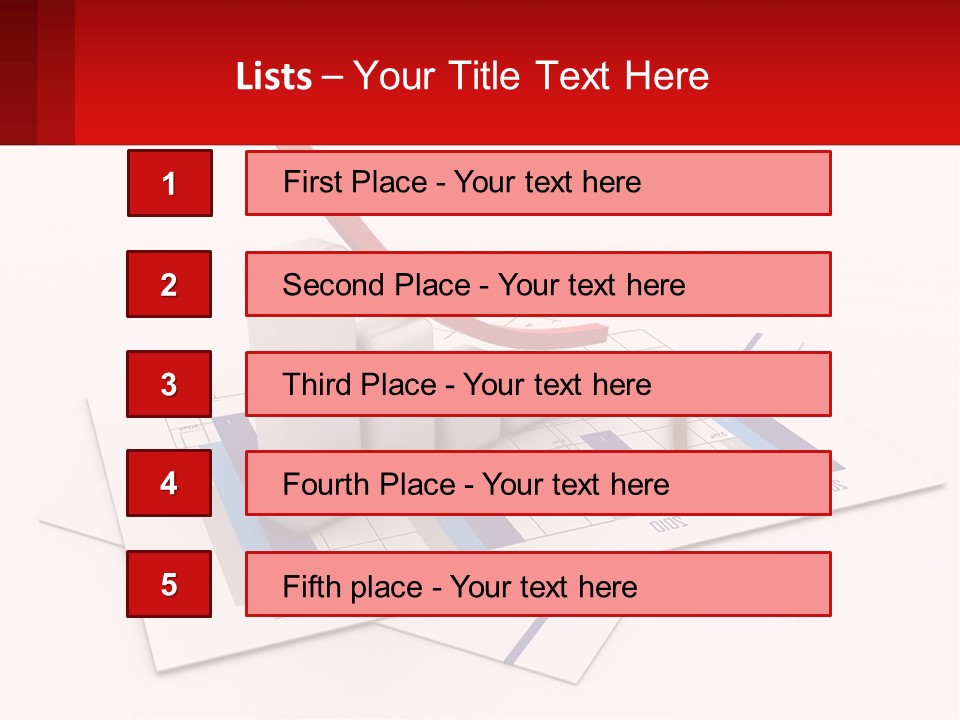 A Red Arrow On Top Of A Bar Chart PowerPoint Template