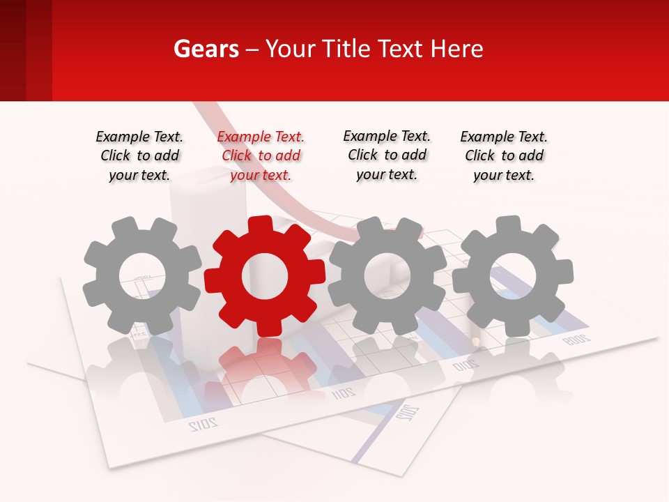 A Red Arrow On Top Of A Bar Chart PowerPoint Template