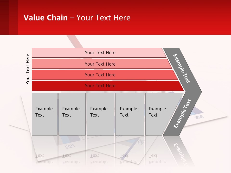 A Red Arrow On Top Of A Bar Chart PowerPoint Template