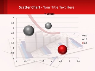 A Red Arrow On Top Of A Bar Chart PowerPoint Template