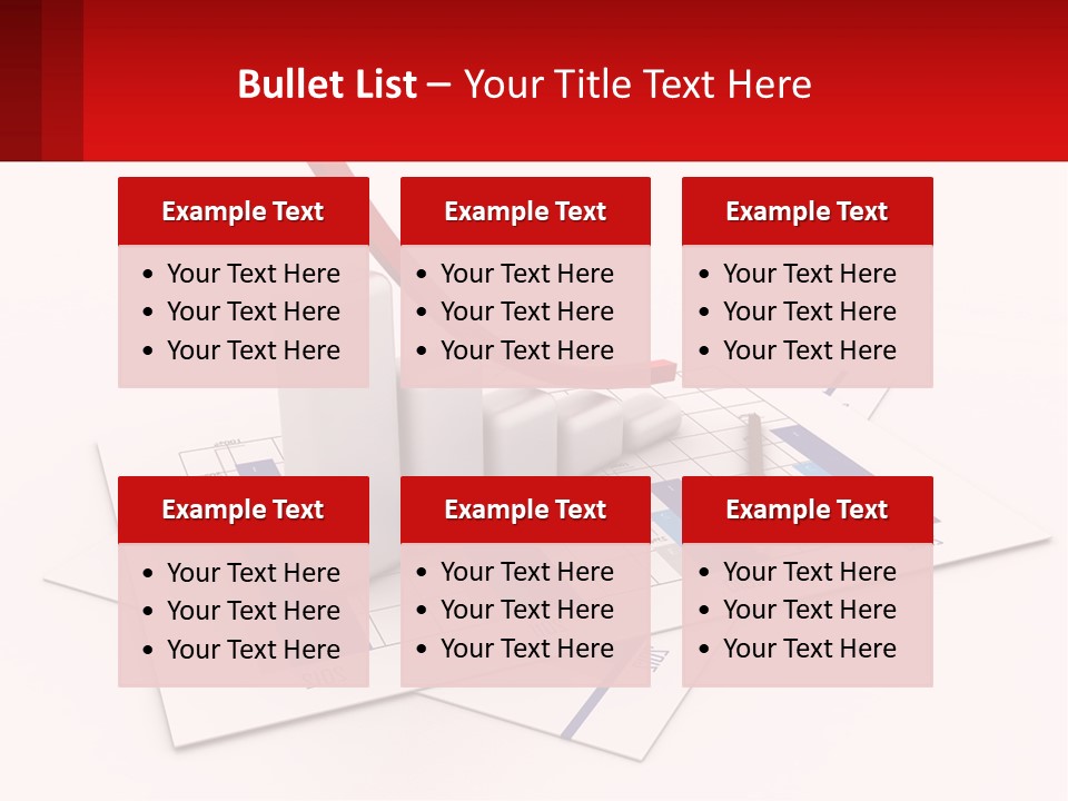 A Red Arrow On Top Of A Bar Chart PowerPoint Template