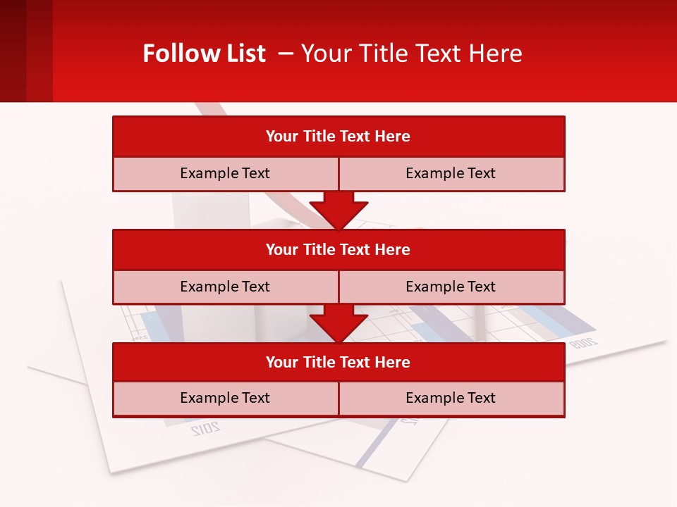 A Red Arrow On Top Of A Bar Chart PowerPoint Template