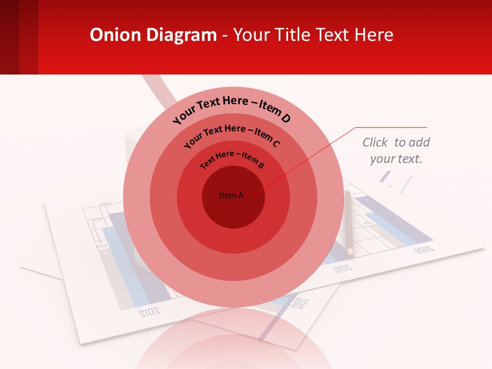 A Red Arrow On Top Of A Bar Chart PowerPoint Template
