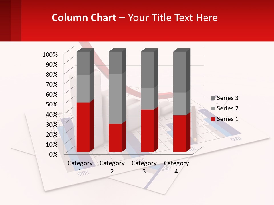 A Red Arrow On Top Of A Bar Chart PowerPoint Template