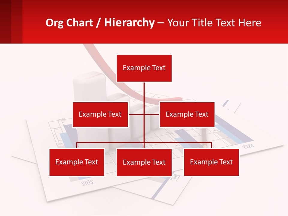 A Red Arrow On Top Of A Bar Chart PowerPoint Template