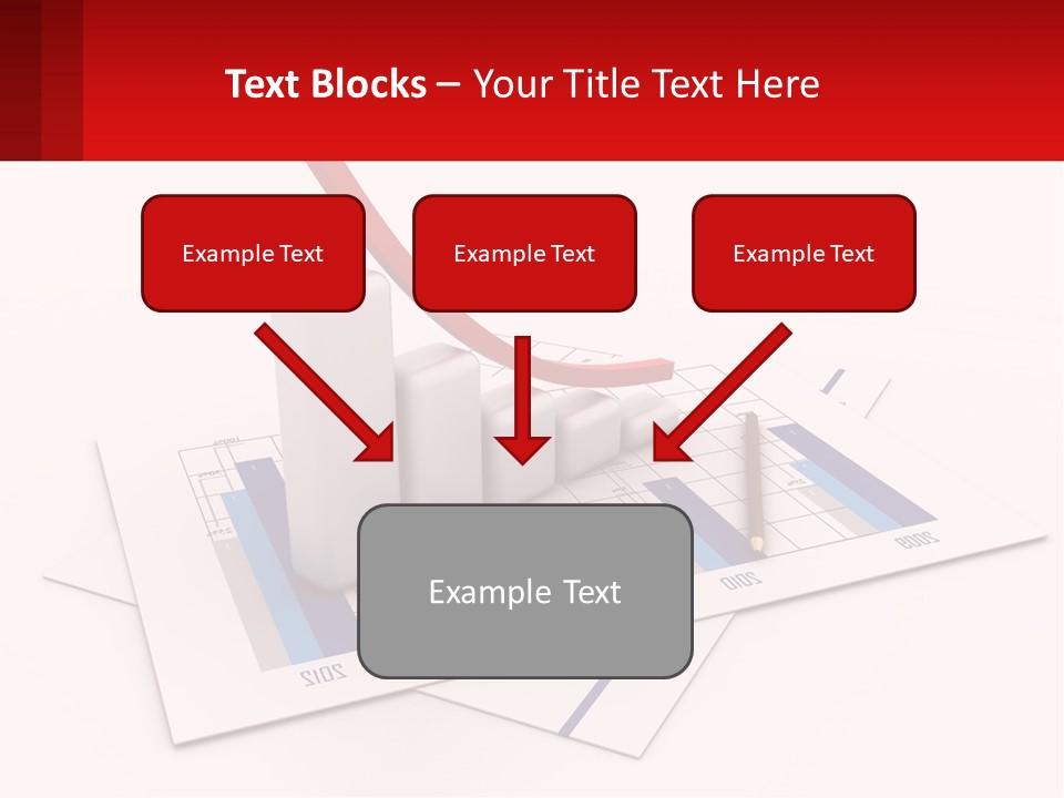 A Red Arrow On Top Of A Bar Chart PowerPoint Template