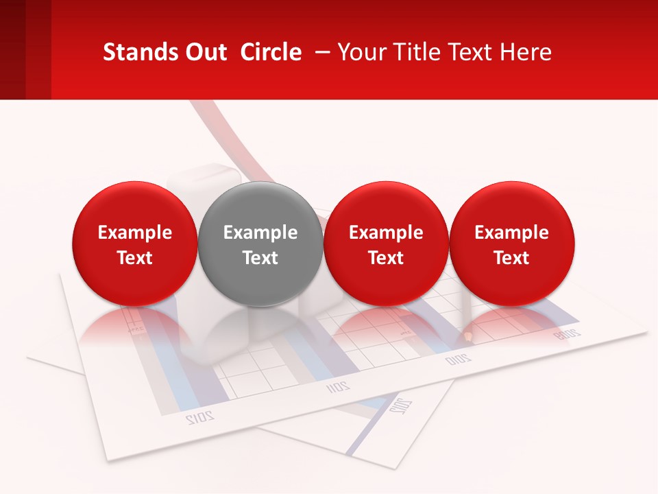 A Red Arrow On Top Of A Bar Chart PowerPoint Template