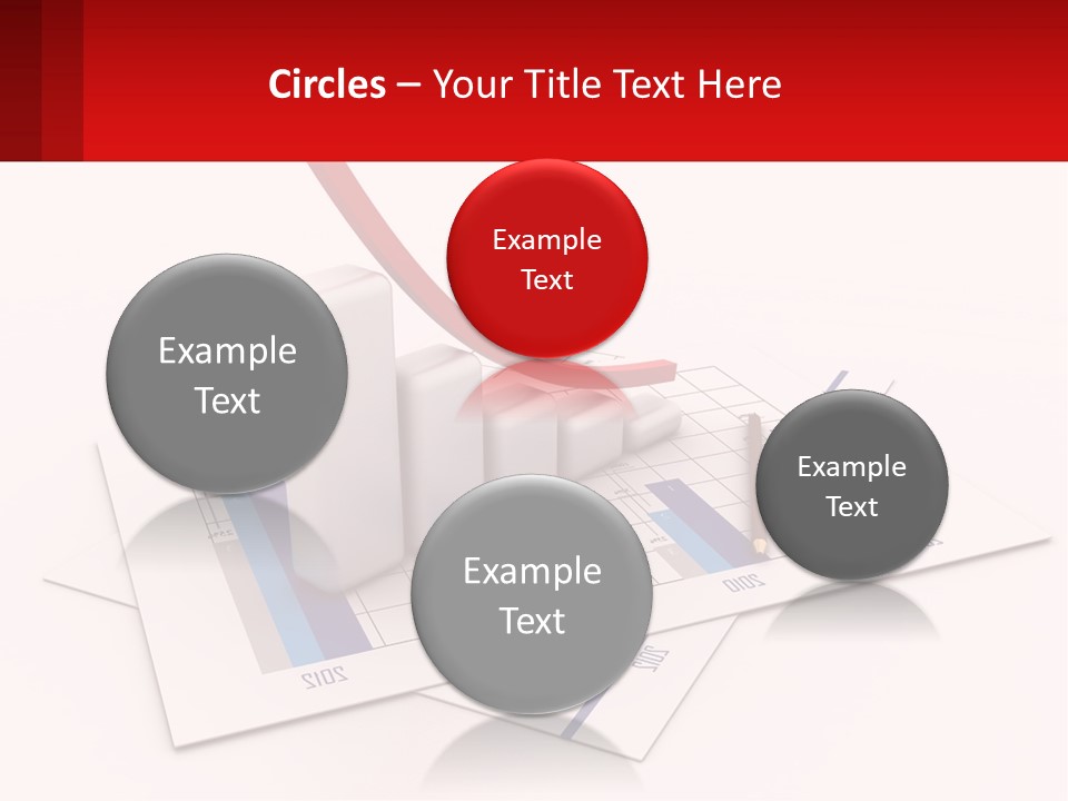 A Red Arrow On Top Of A Bar Chart PowerPoint Template