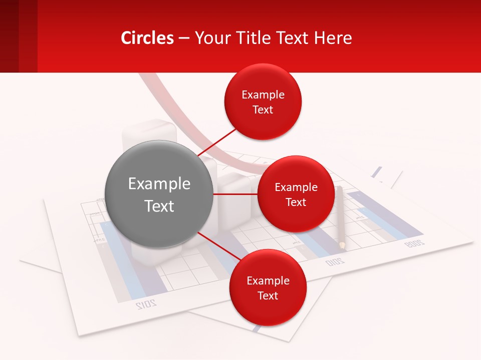 A Red Arrow On Top Of A Bar Chart PowerPoint Template