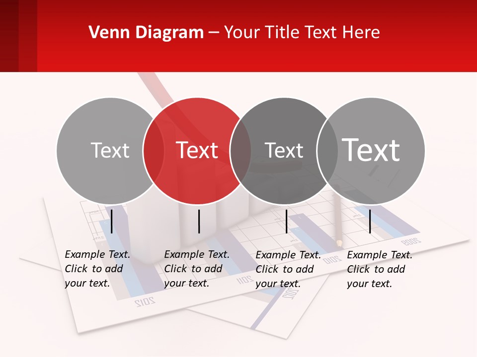 A Red Arrow On Top Of A Bar Chart PowerPoint Template