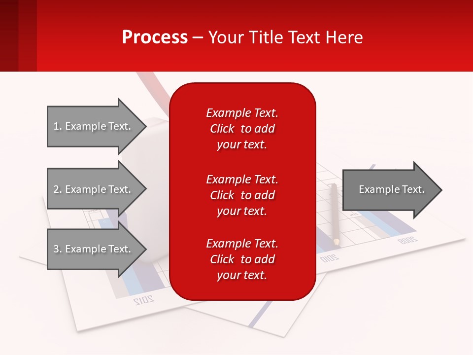 A Red Arrow On Top Of A Bar Chart PowerPoint Template
