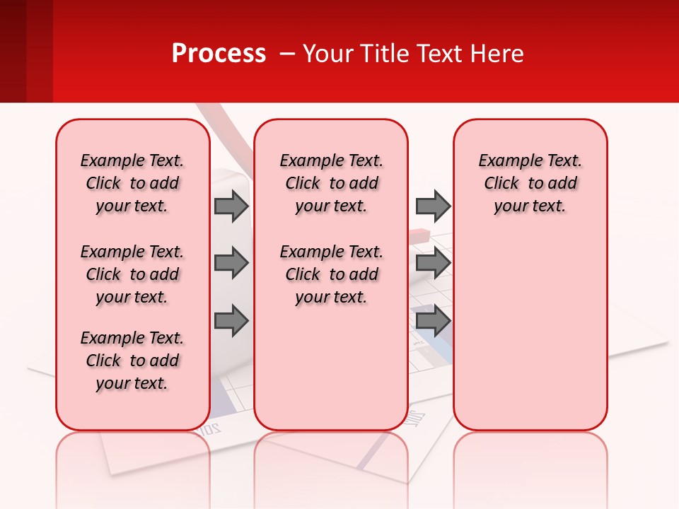 A Red Arrow On Top Of A Bar Chart PowerPoint Template