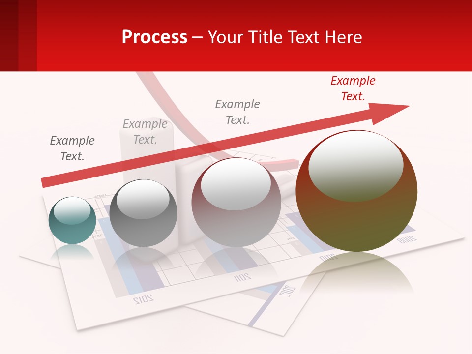 A Red Arrow On Top Of A Bar Chart PowerPoint Template