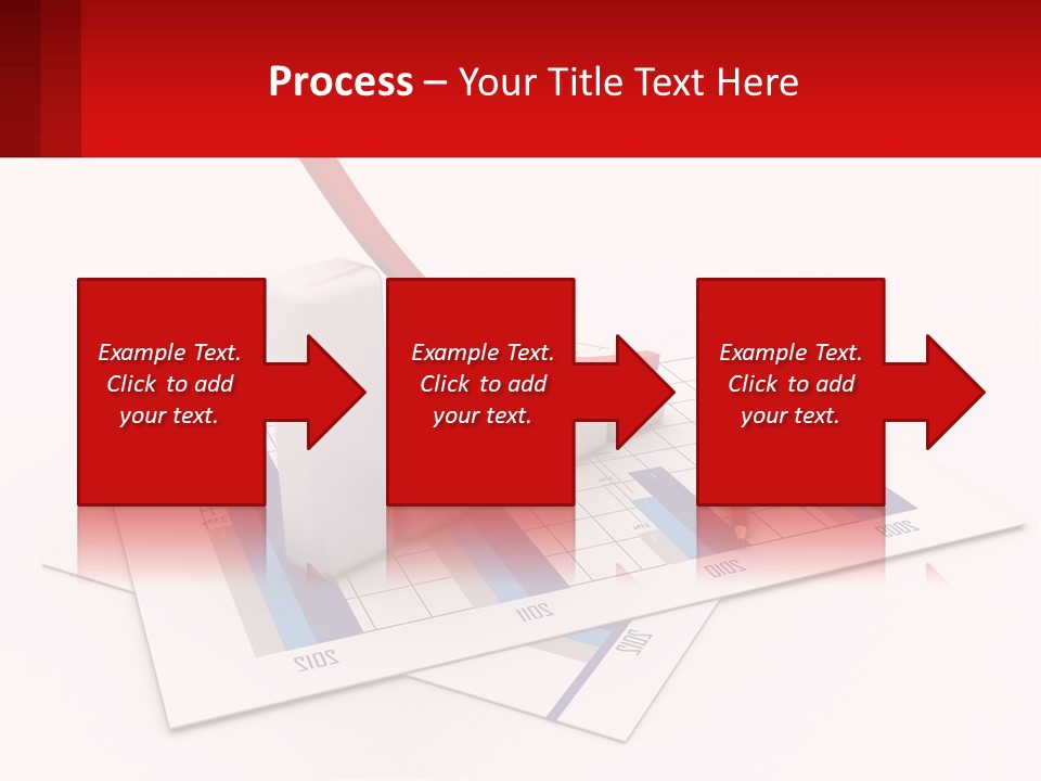 A Red Arrow On Top Of A Bar Chart PowerPoint Template