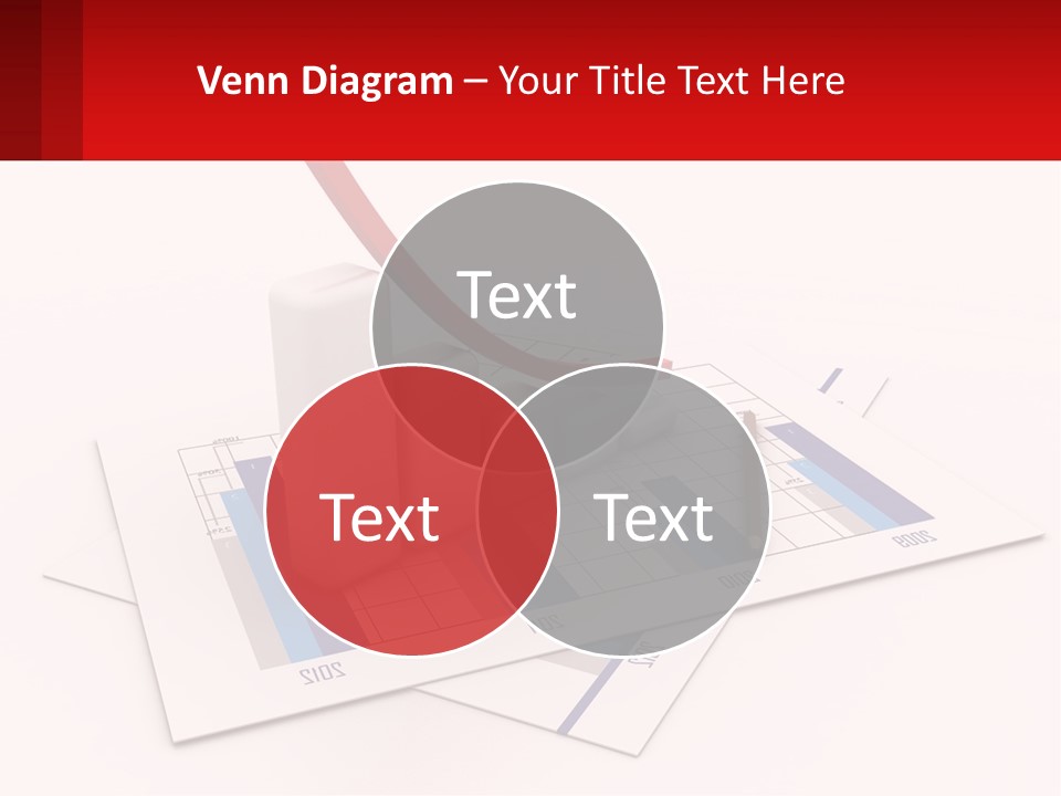 A Red Arrow On Top Of A Bar Chart PowerPoint Template