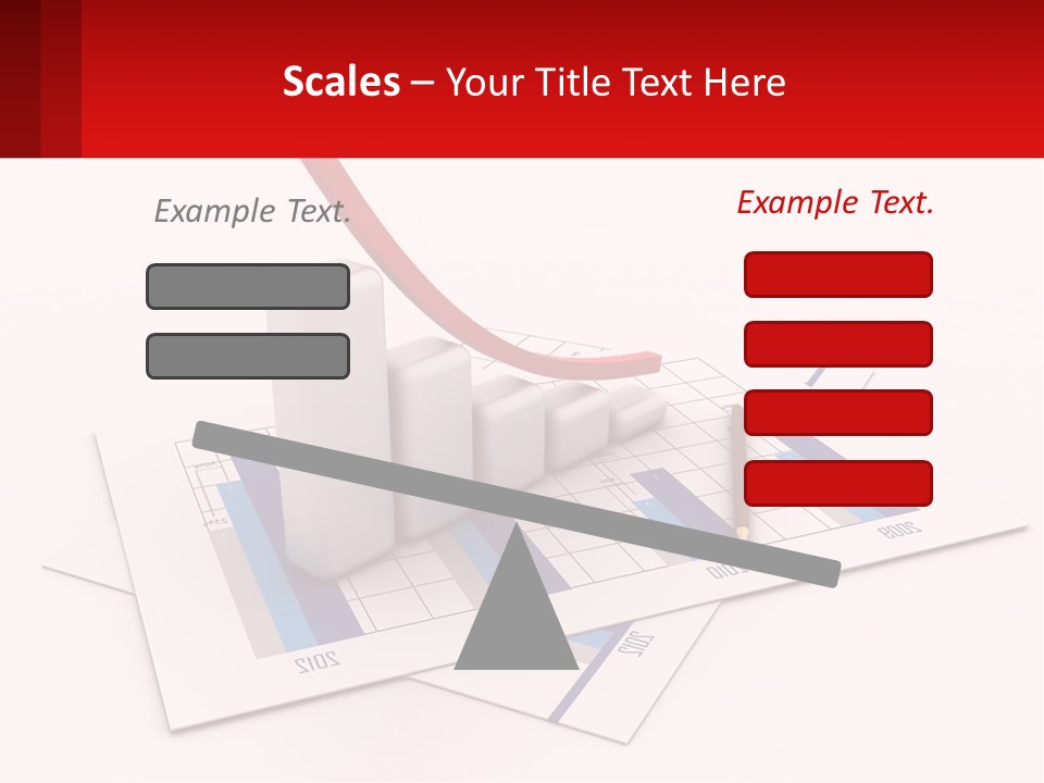 A Red Arrow On Top Of A Bar Chart PowerPoint Template