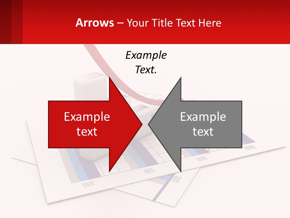 A Red Arrow On Top Of A Bar Chart PowerPoint Template