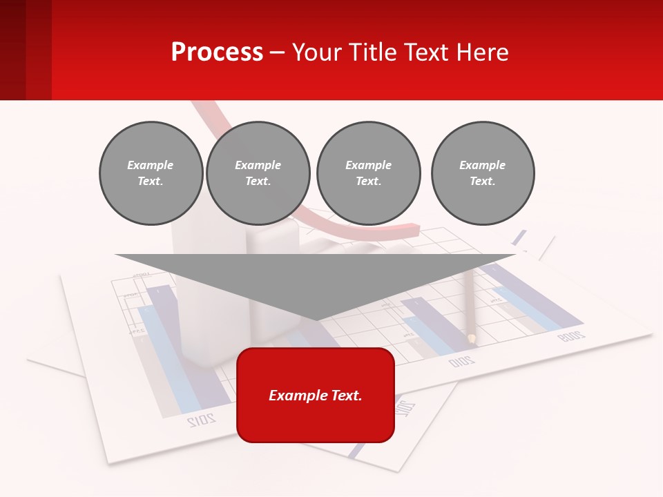 A Red Arrow On Top Of A Bar Chart PowerPoint Template