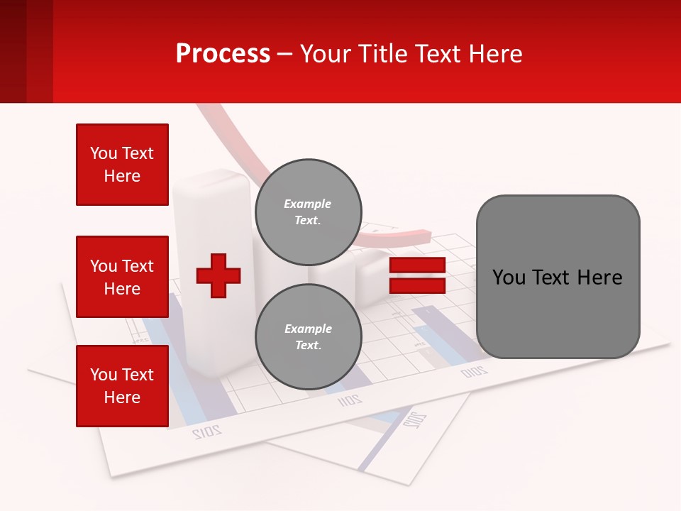 A Red Arrow On Top Of A Bar Chart PowerPoint Template