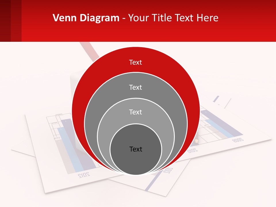 A Red Arrow On Top Of A Bar Chart PowerPoint Template