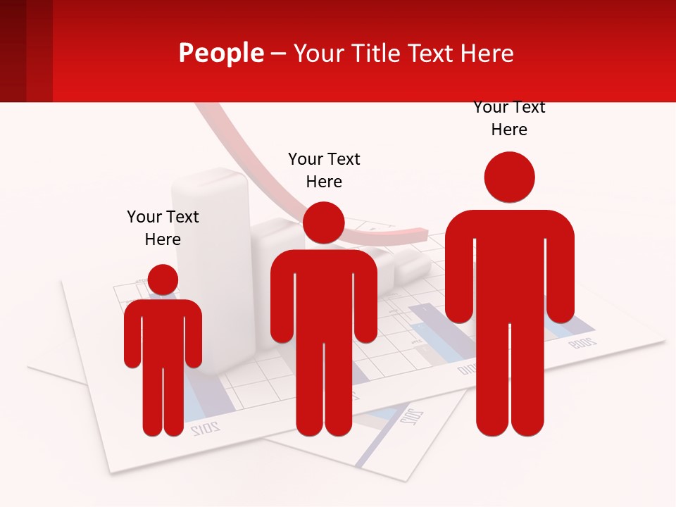 A Red Arrow On Top Of A Bar Chart PowerPoint Template