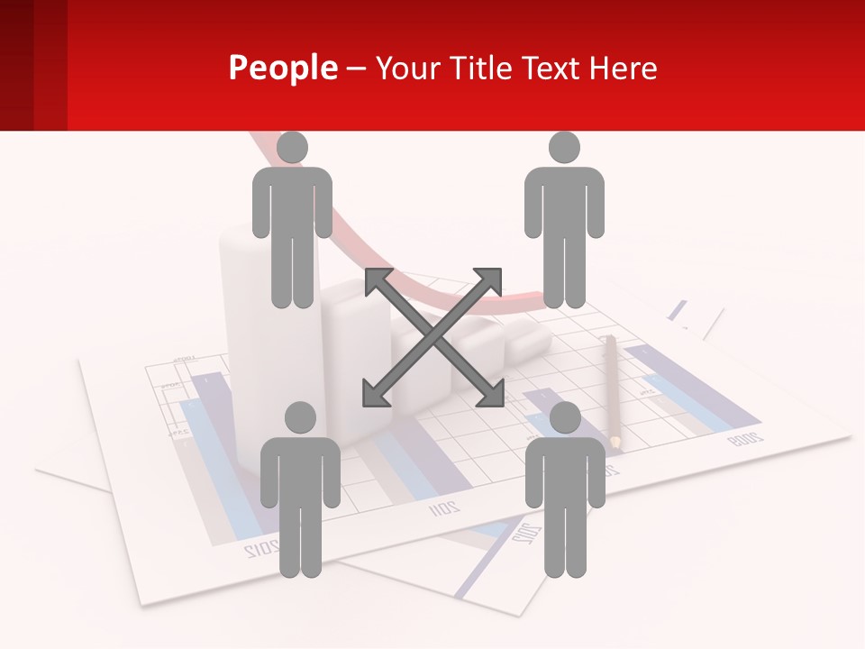 A Red Arrow On Top Of A Bar Chart PowerPoint Template