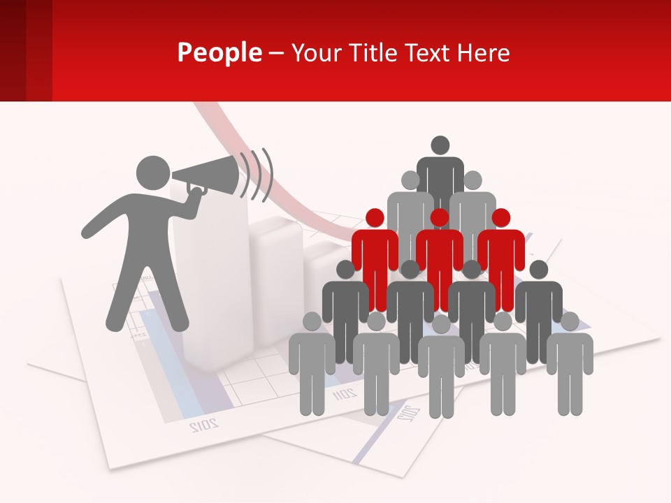 A Red Arrow On Top Of A Bar Chart PowerPoint Template