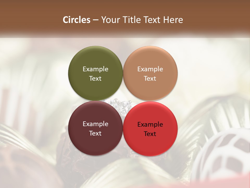 A Group Of Chocolates With A Diamond Ring On Top PowerPoint Template