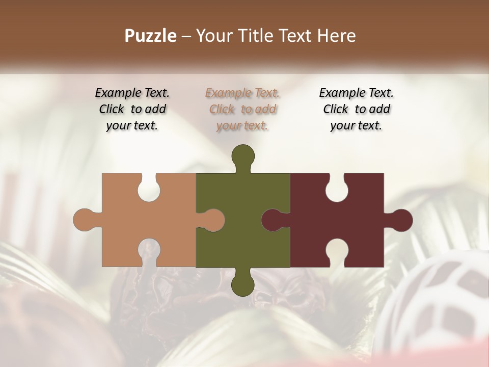 A Group Of Chocolates With A Diamond Ring On Top PowerPoint Template