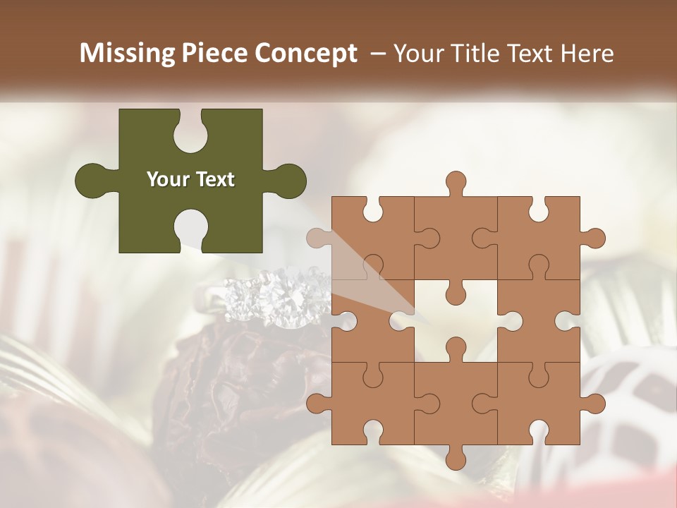 A Group Of Chocolates With A Diamond Ring On Top PowerPoint Template