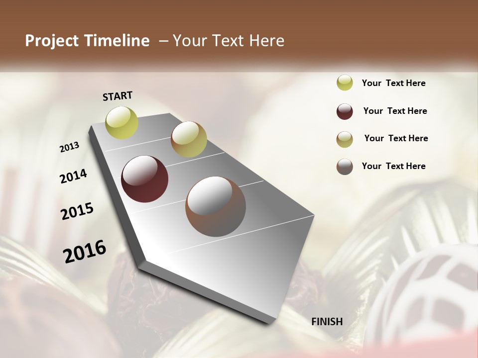 A Group Of Chocolates With A Diamond Ring On Top PowerPoint Template