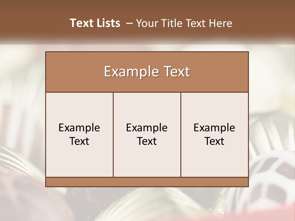 A Group Of Chocolates With A Diamond Ring On Top PowerPoint Template