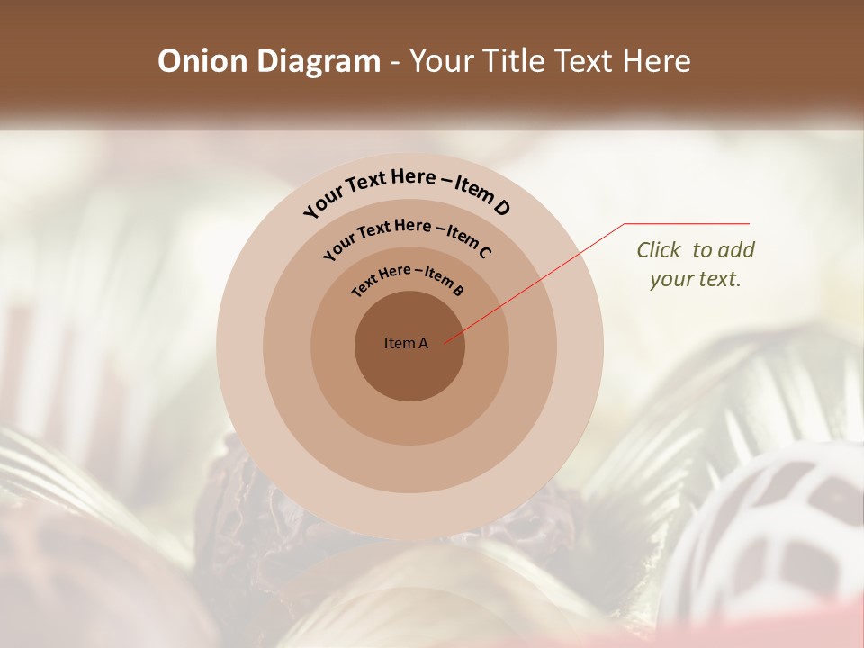 A Group Of Chocolates With A Diamond Ring On Top PowerPoint Template