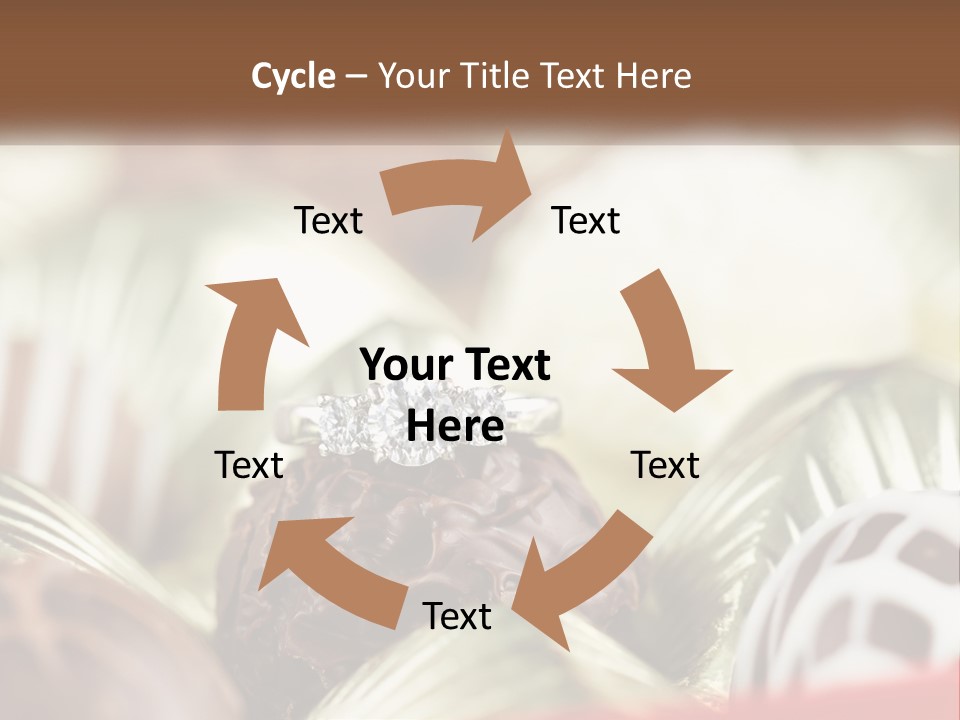 A Group Of Chocolates With A Diamond Ring On Top PowerPoint Template