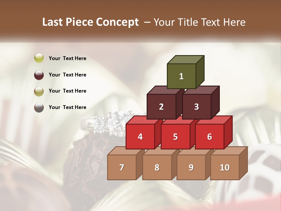 A Group Of Chocolates With A Diamond Ring On Top PowerPoint Template