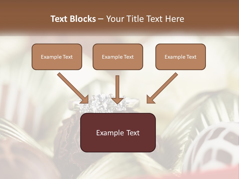 A Group Of Chocolates With A Diamond Ring On Top PowerPoint Template