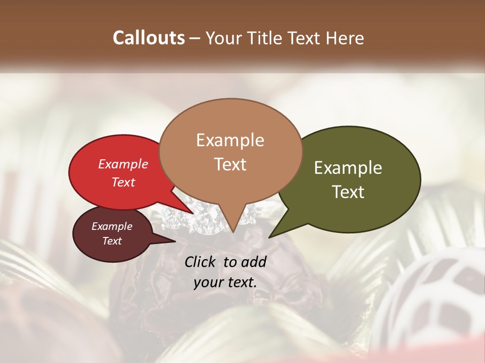 A Group Of Chocolates With A Diamond Ring On Top PowerPoint Template
