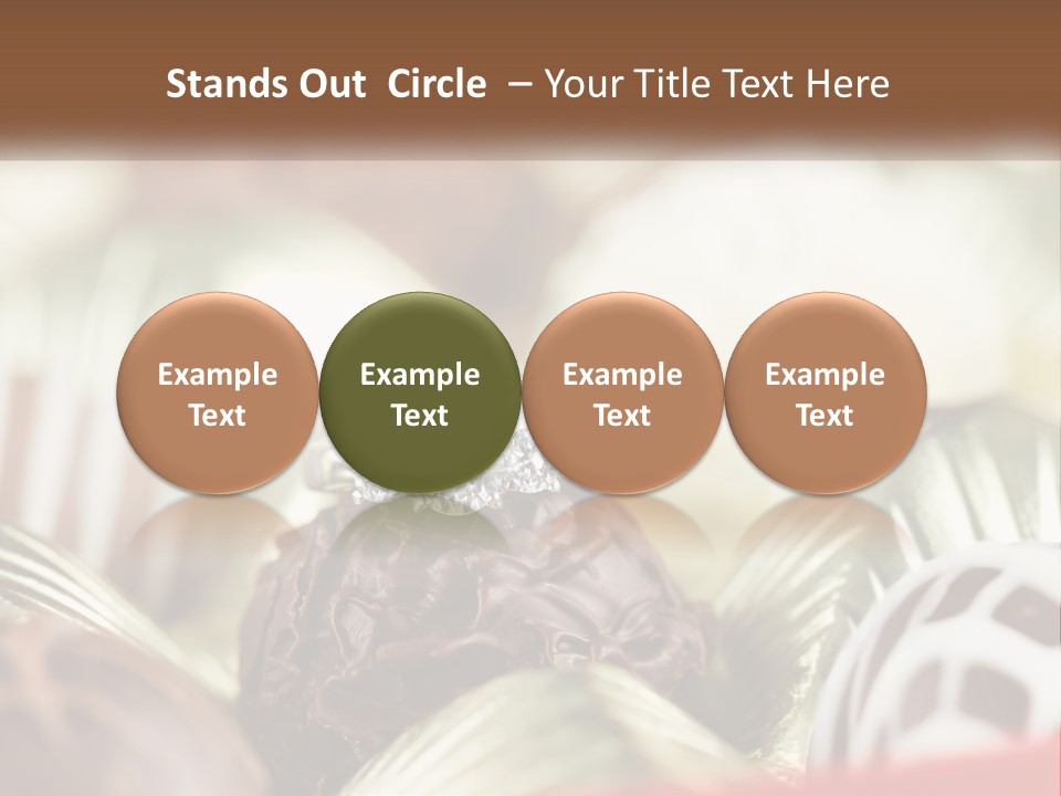 A Group Of Chocolates With A Diamond Ring On Top PowerPoint Template