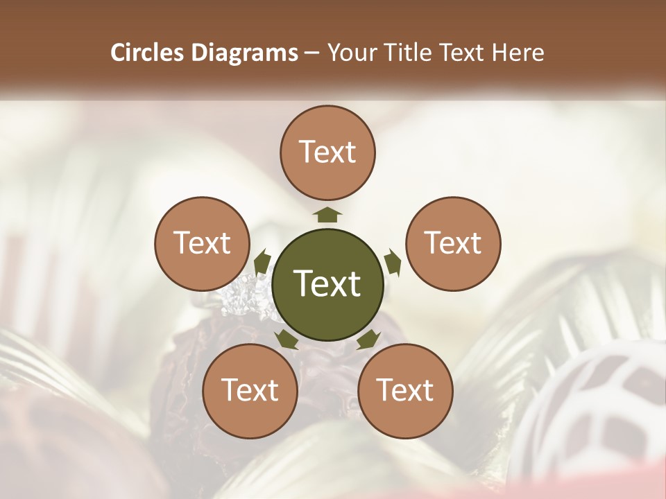 A Group Of Chocolates With A Diamond Ring On Top PowerPoint Template